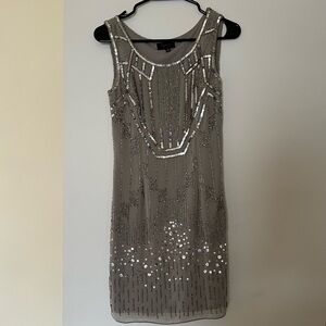 Aqua Silver Sequin Mini Dress
